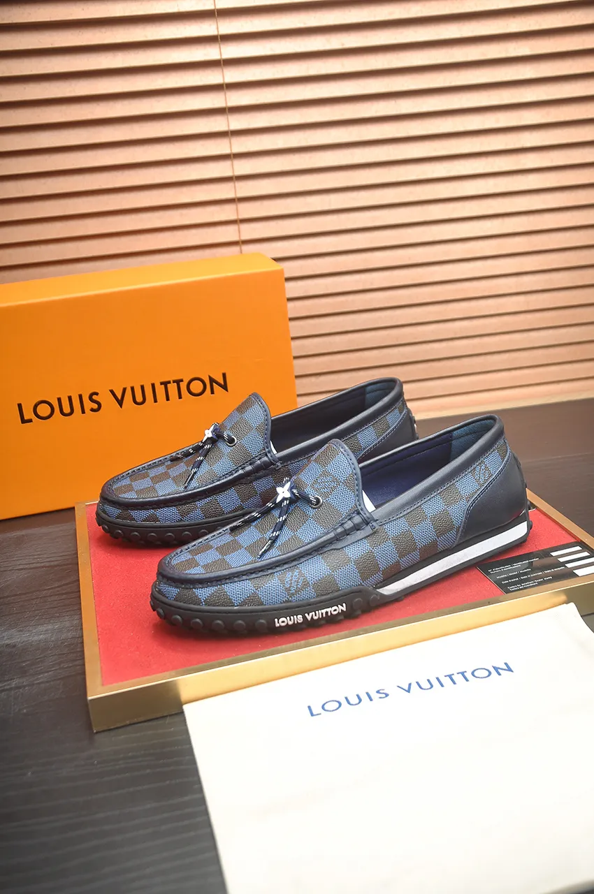 Men's men's shoes💰660💶[LOUIS VUITTON] (original order) new style🍀LV Louis Vuitton* - top version of LV classic beanie shoes! Made of imported original single cowhide, original leather side strips and wear-resistant rubber outsole! High quality products! Code number 39-45 (45 customized)